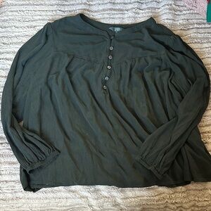 Terra & Sky Dark Green Blouse